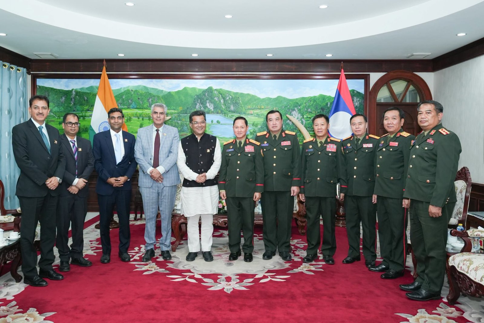 Hon’ble Minister of State for External Affairs, Shri Pabitra Margherita, met Gen. Khamlieng Outhakaisone, Minister of National Defence of the Lao PDR, in Vientiane and discussed ways to further enhance defence cooperation between India and Lao PDR.