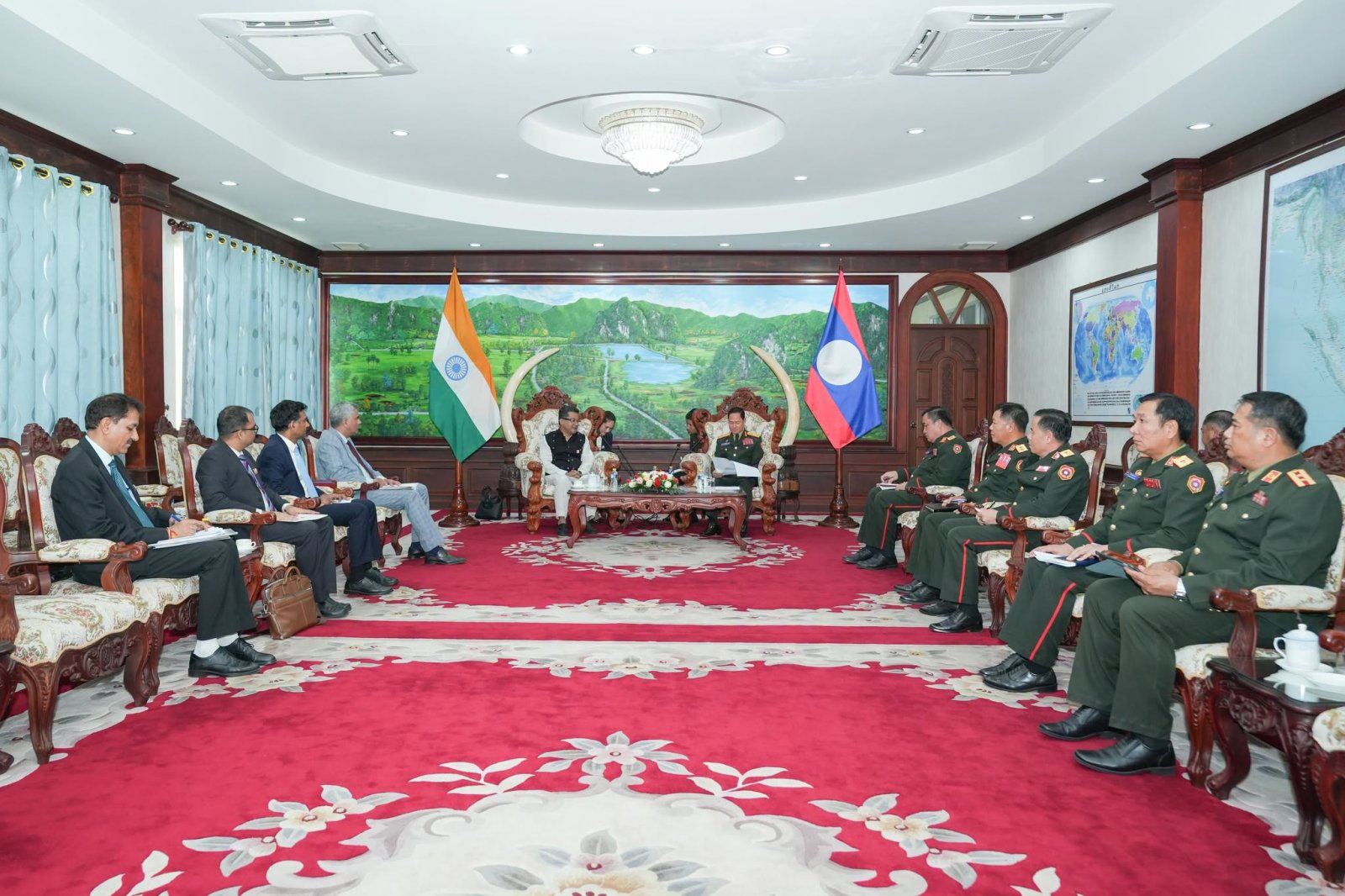 Hon’ble Minister of State for External Affairs, Shri Pabitra Margherita, met Gen. Khamlieng Outhakaisone, Minister of National Defence of the Lao PDR, in Vientiane and discussed ways to further enhance defence cooperation between India and Lao PDR.