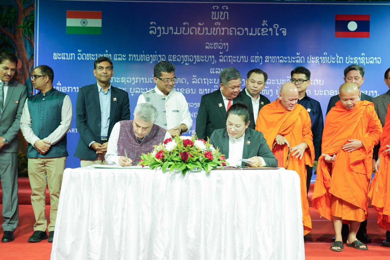 Hon’ble Minister of State for External Affairs & Textiles, Shri Pabitra Margherita, delighted to visit the UNESCO World Heritage City of Luang Prabang and witness GoI-funded Quick Impact Projects preserving our shared heritage, promoting tourism and benefiting communities at the grassroots. Witnessed the signing of the MoU between India and Vientiane for the conservation and restoration of the mural paintings at Wat Pa Khae Temple, with GoI assistance, and unveiled a plaque marking the project. The Ramayana and Jataka themed paintings beautifully reflect the deep civilizational and cultural connect between India and Vientiane