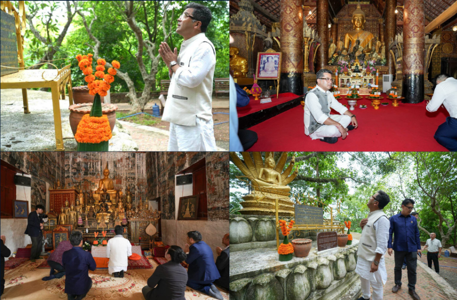 Hon’ble Minister of State for External Affairs & Textiles, Shri Pabitra Margherita, paid my respects at the holy Bodhi Tree gifted by India that is flourishing at Mount Phousi, the heart of Luang Prabang. Upgradation of area under India’s Quick Impact Project initiative preserves and promotes our shared civilizational heritage at this historic city that is visited by millions.