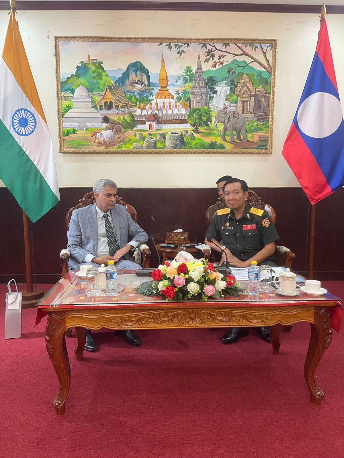 Ambassador Yogeshwar Sangwan met Brigadier General Vongxay Inthakham, DG, Foreign Relations Department and discussed enhancing defense cooperation between India and Lao PDR