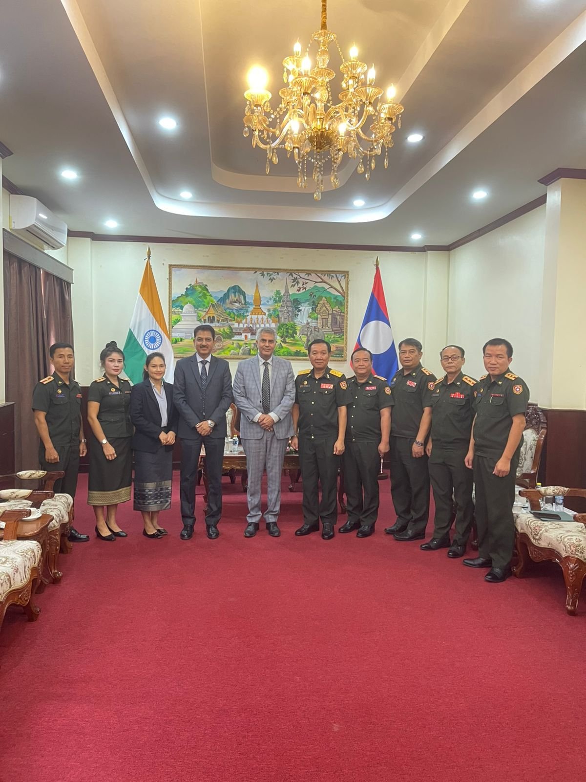 Ambassador Yogeshwar Sangwan met Brigadier General Vongxay Inthakham, DG, Foreign Relations Department and discussed enhancing defense cooperation between India and Lao PDR