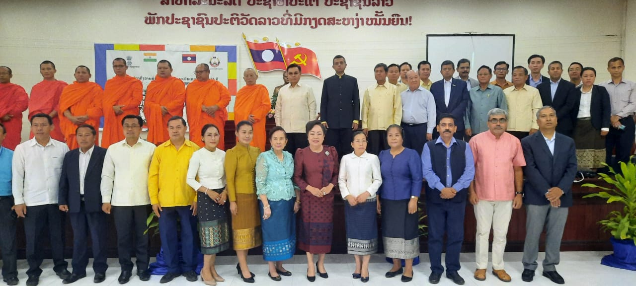 As a part of celebrations of 65th Anniversary of establishment of India-Lao PDR diplomatic relations, Embassy & Lao Front for National Development organised a talk on India-Lao PDR religious linkages on 12.03.2021