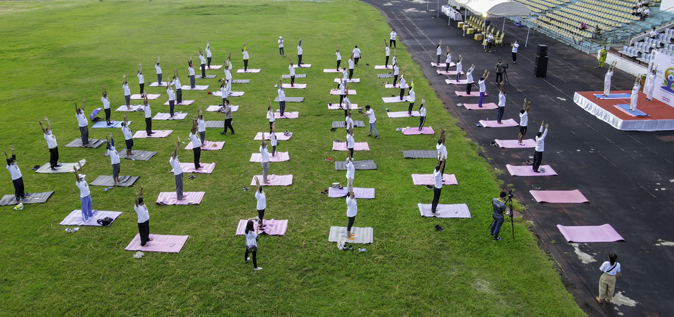 Celebration of 7th International Day of Yoga in Vientiane on 26 June 2021
