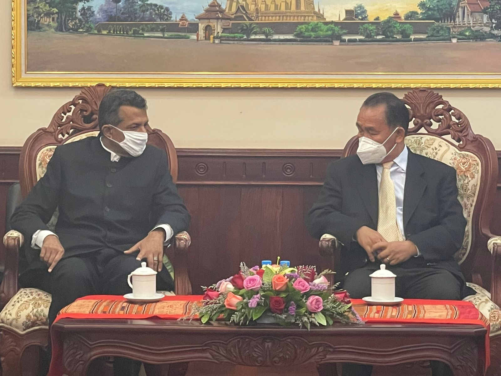 Ceremony for signing the Memorandum of Understanding [MoU] for implementation of four Quick Impact Projects (QIPs), one each in Attapue, Luang Namtha, Sekong, and Savannakhet provinces