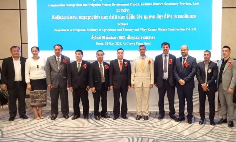 US$ 30.94 million Line of Credit extended by India to Lao PDR – Construction of storage dam and development of irrigation system in Xayabury province – project awarded to Indian company M/s VKMCPL