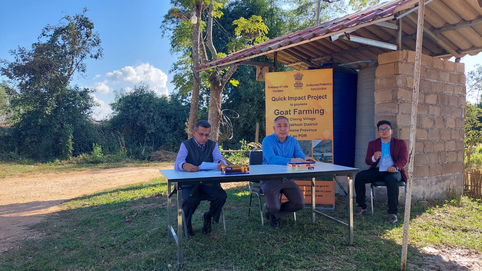 Handover ceremony of Quick Impact Project- Promotion of Goat Raising in Jieng village, Vientiane province, Laos