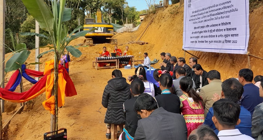 Groundbreaking ceremony of a Quick Impact Project to increase organic coffee production and diversifying the economy of Namvang village, Viengphoukha District,  Lunag Namtha province.