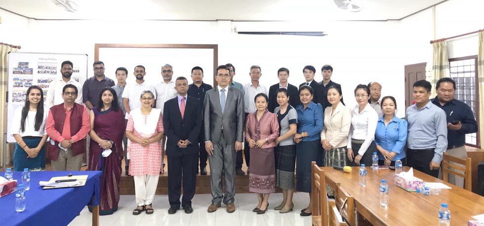 Baci Ceremony for Amb Dinkar Asthana organized at Lao-India Entrepreneurship Development Center to bid him farewell. Dr. Sourioudong Sundara, Deputy Minister of Education and Sports of Laos attended the ceremony and wished the Ambassador success for his future