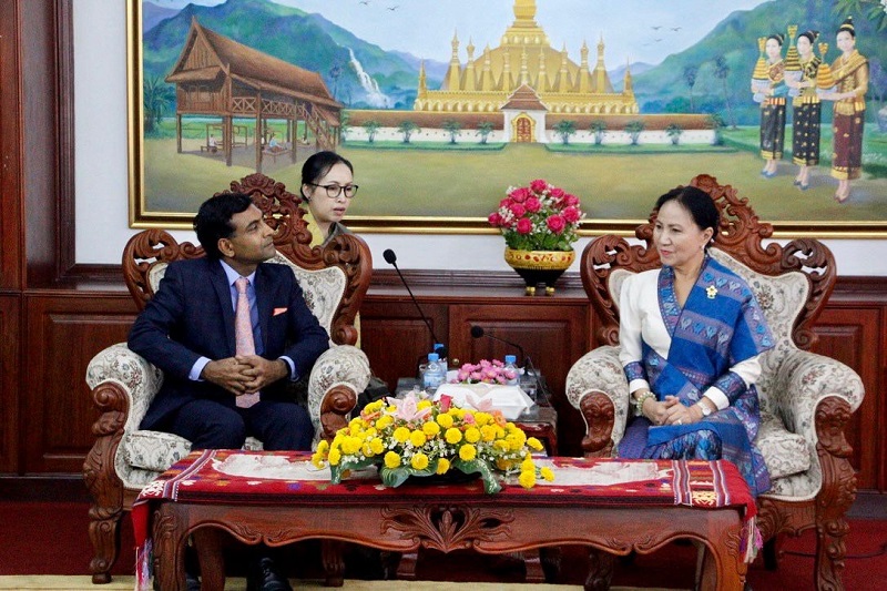 Ambassador Prashant Agrawal paid a courtesy call on H.E. Ms. Inlavanh Keobounphanh, President, Lao Women's Union.