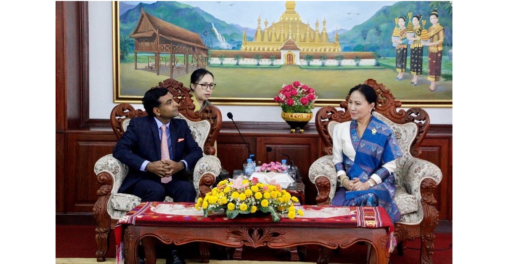 Ambassador Prashant Agrawal paid a courtesy call on H.E. Ms. Inlavanh Keobounphanh, President, Lao Women's Union.