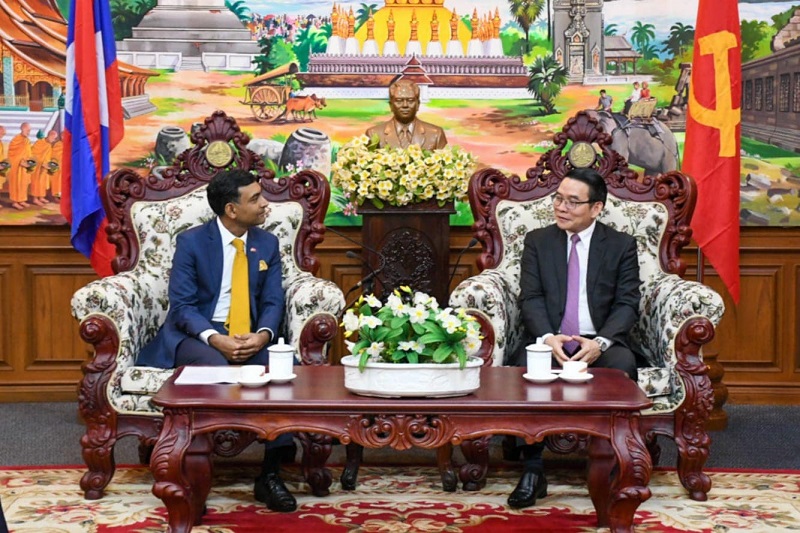Ambassador Prashant Agrawal called on the Governor of Champasak province, HE Vilayvong Bouddakham