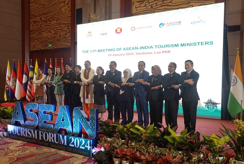 11th ASEAN-India Tourism Ministers meeting held on January 25, 2024 in Vientiane as part of ASEAN Tourism Ministers Meeting