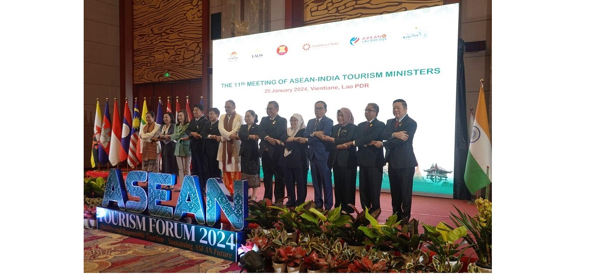 11th ASEAN-India Tourism Ministers meeting held on January 25, 2024 in Vientiane as part of ASEAN Tourism Ministers Meeting