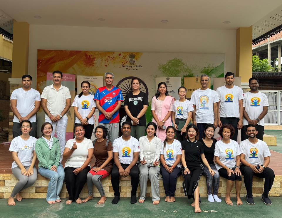 The curtain raiser session for the 11th International Day of Yoga took place at Embassy of India, Vientiane, bringing together yoga lovers from across the capital