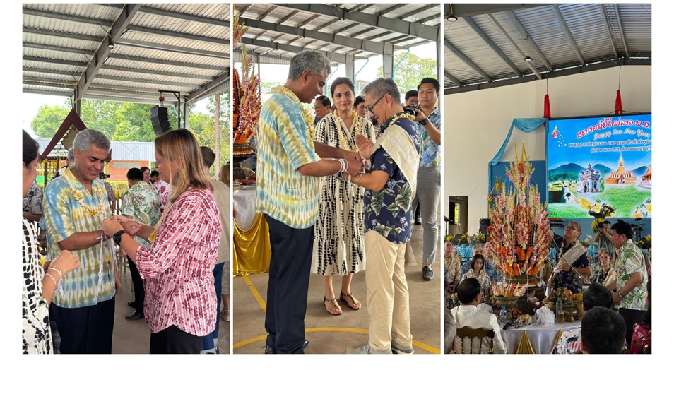 Ambassador and Embassy officials participated in the Pi mai event organised by the Ministry of Foreign Affairs, Lao PDR