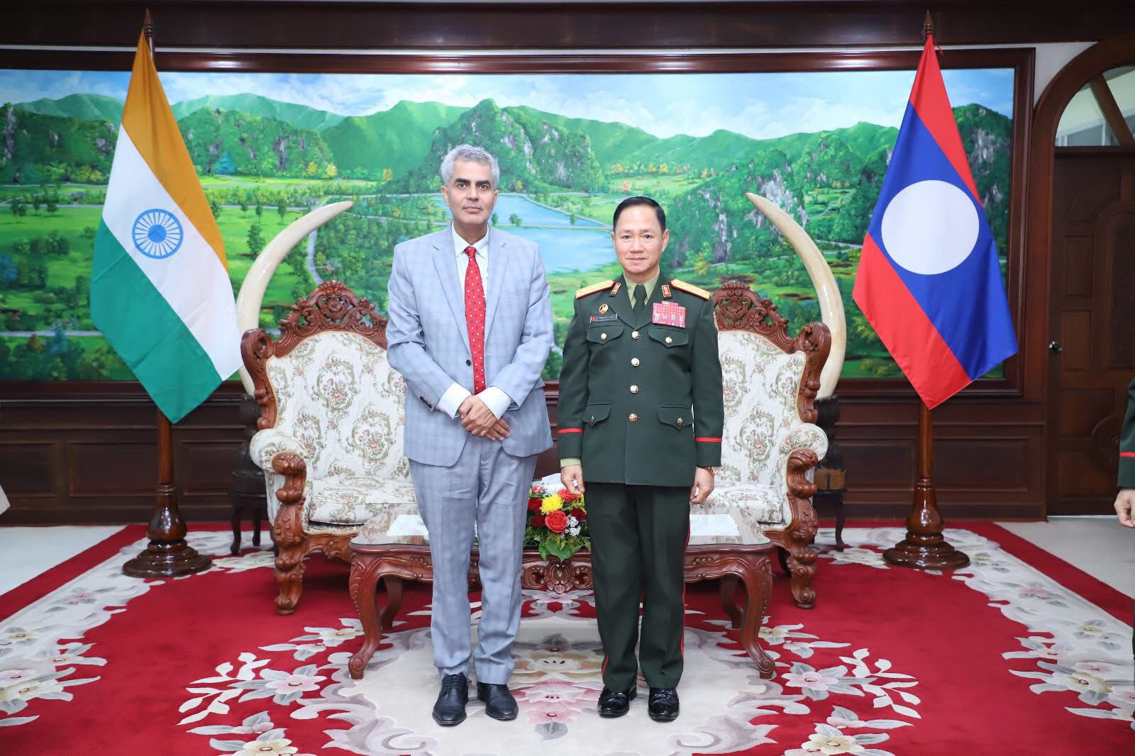 Ambassador called on H.E. Khamlieng Outhakaysone, Defense Minister of Lao PDR
